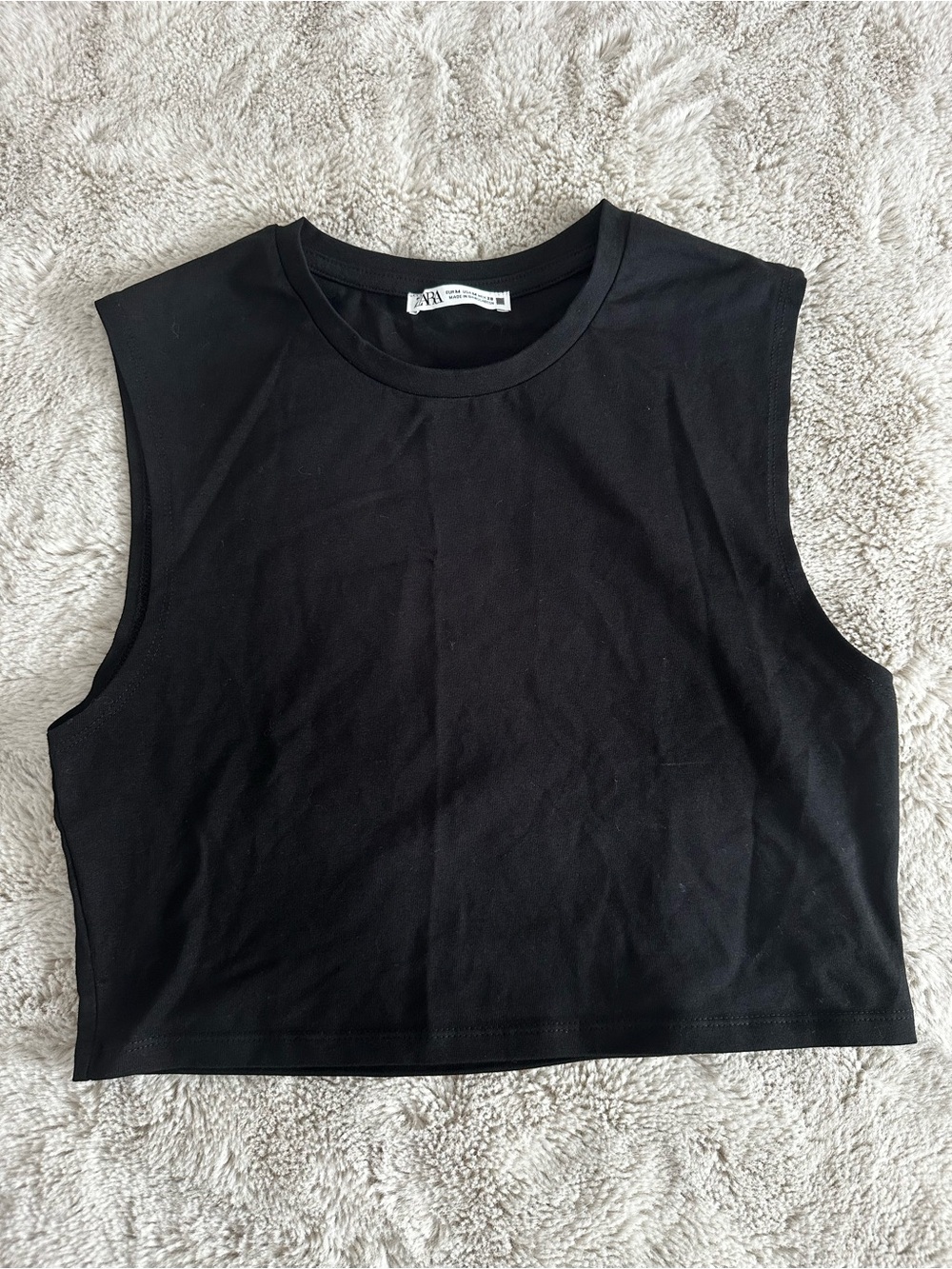 Zara Black Sleeveless Crop Top